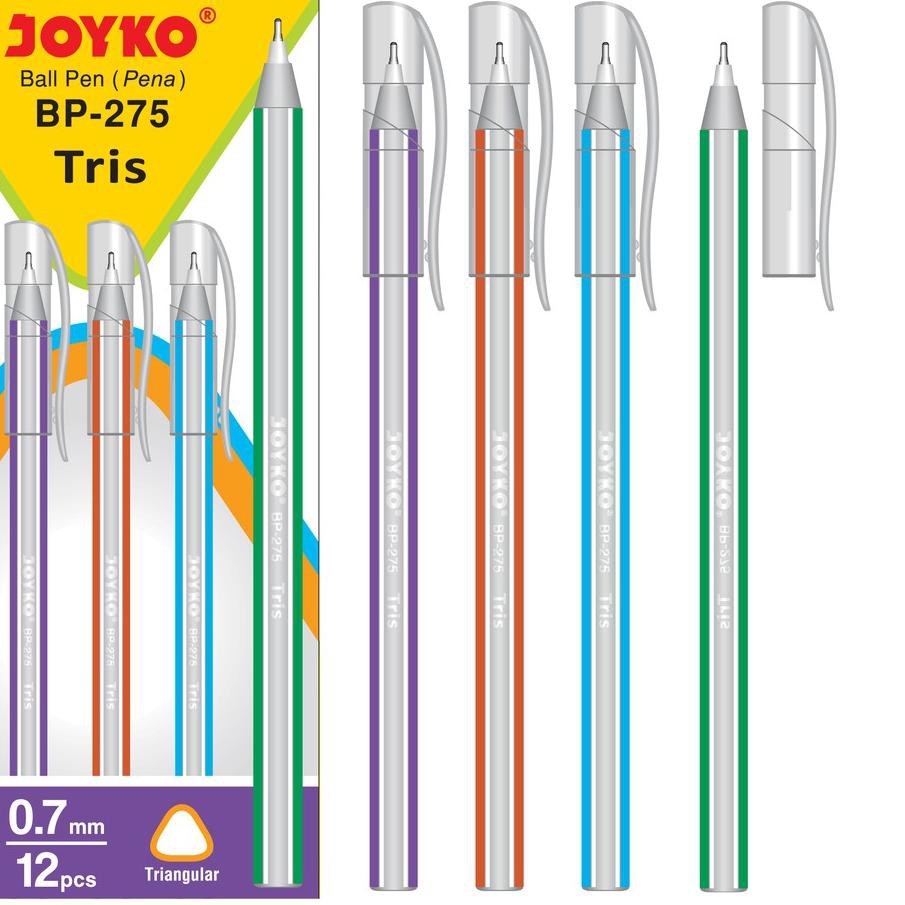 

READY STOCK>>> Ball Pen Pulpen Pena Joyko BP-275 Blue Biru Tris 0.7 mm 1 Box 12 Pcs 88