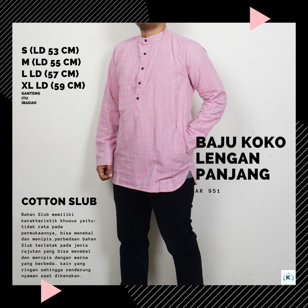 BAJU KOKO LENGAN PANJANG POLOS DUSTY PINK