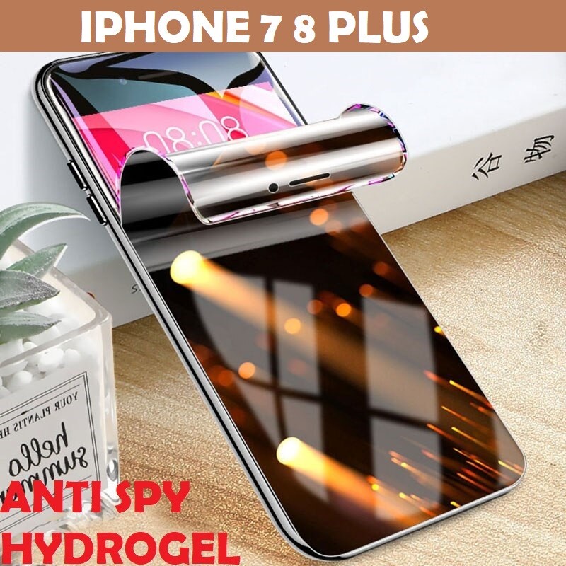 IPHONE 6 7 8 6+ 7+ 8+ 6 PLUS 7 PLUS 8 PLUS ANTI GORES HYDROGEL SPY PRIVACY HITAM PLASTIK BAGIAN DEPAN SCREEN GUARD GEL BLUE GELAP ANTI PEEPING PELINDUNG  LAYAR