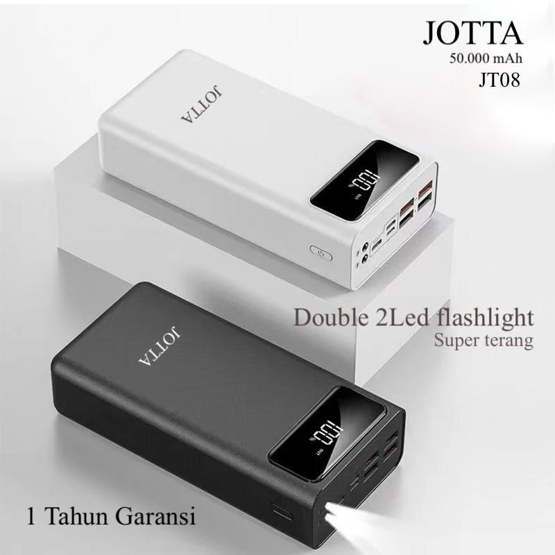 Powerbank JOTTA JT08 kapasitas 50.000 mAh original fast charging garansi 1Tahun.