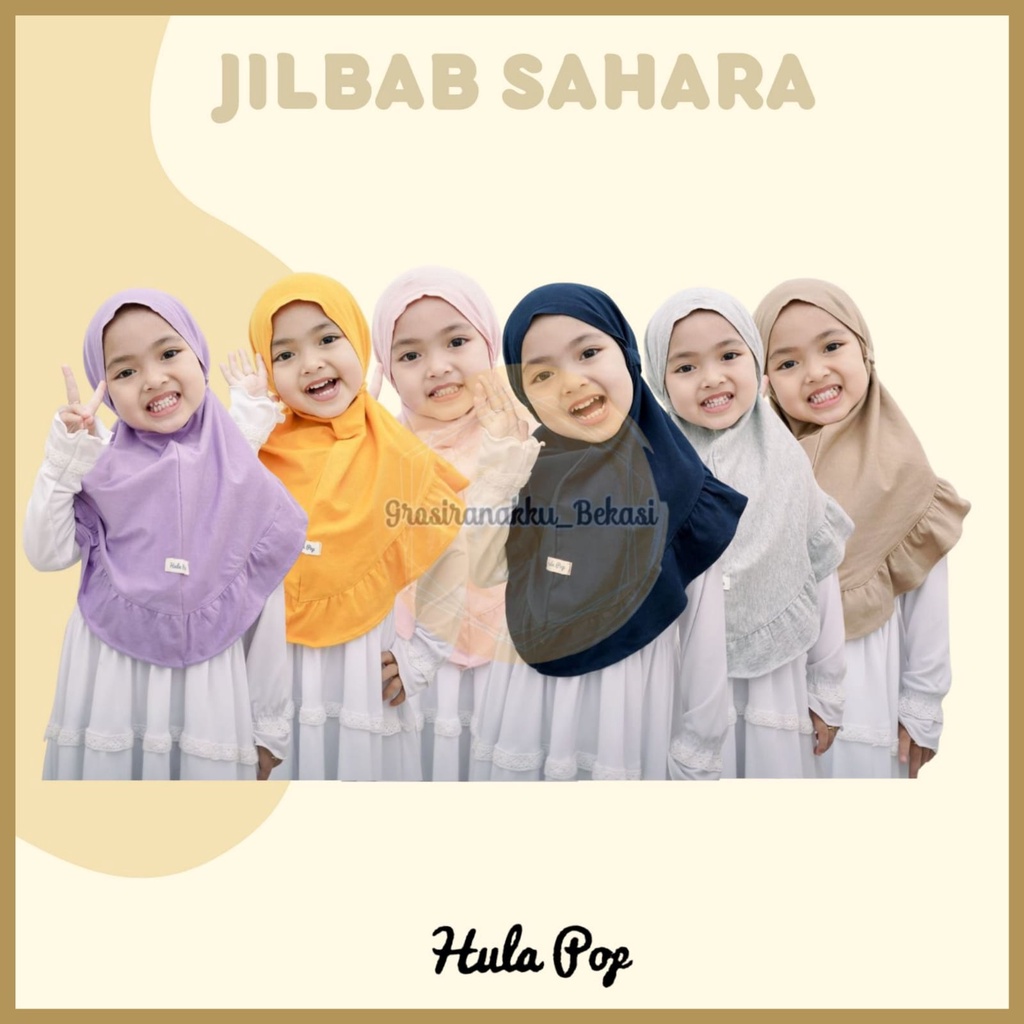 Jilbab Anak Sahara Hullapop Mix Warna Size 1-5thn