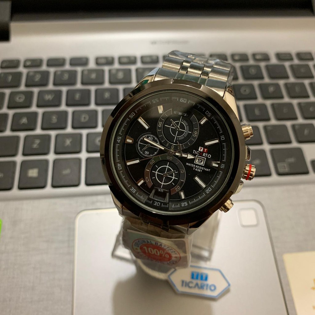 Jam Tangan Pria Ticarto Chronograph Style Jam Tangan Pria Mewah Jam Tangan Original Rantai Stainless