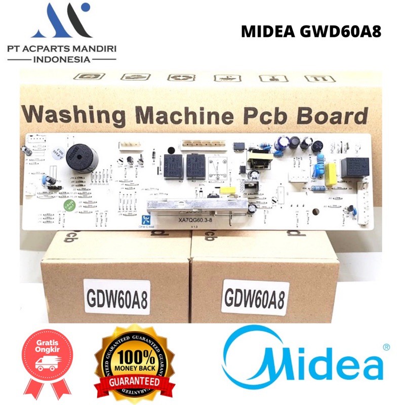 Modul pcb mesin cuci midea front loading MFS75-S804