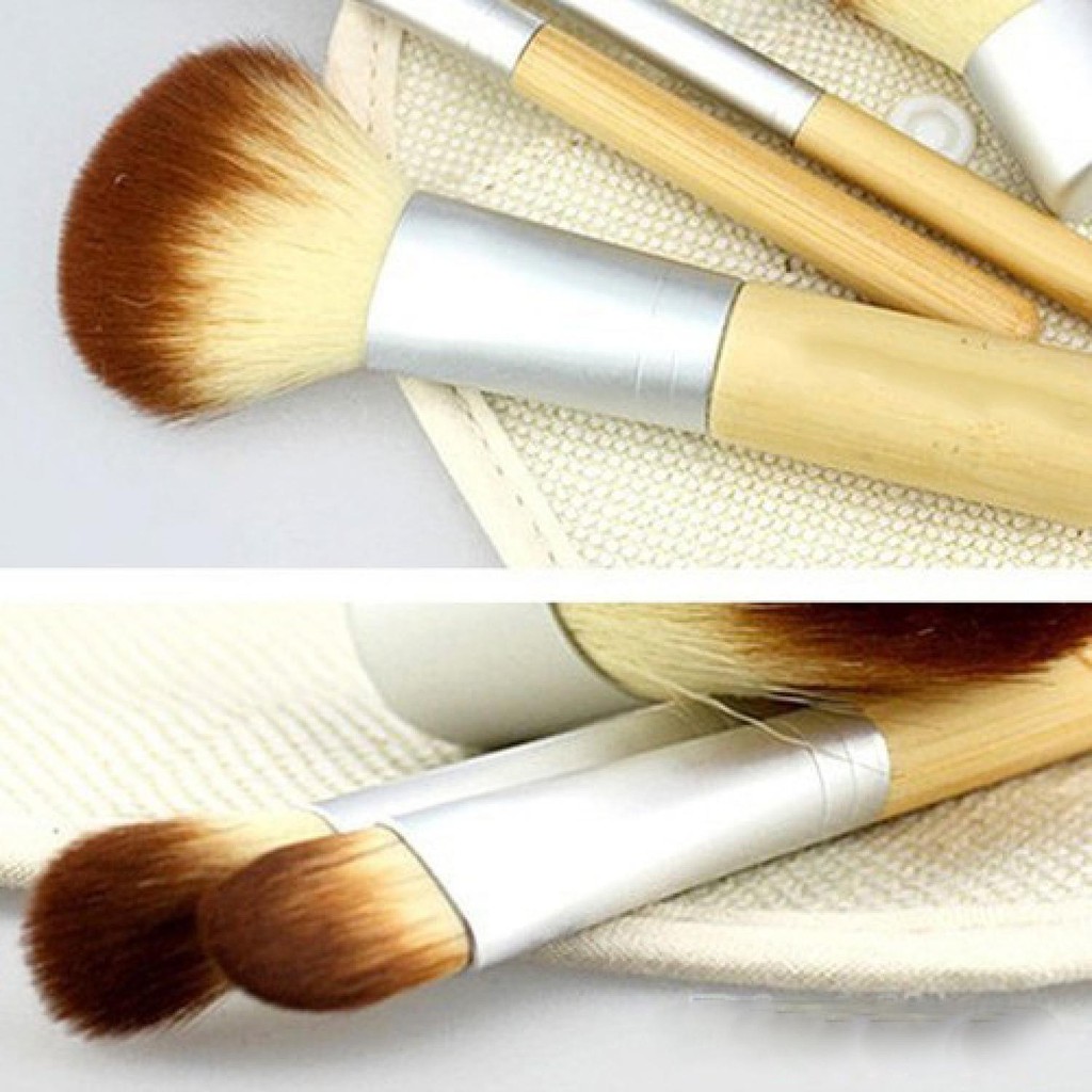 Kuas Make Up Bambu 4set MU 17 Brush Makeup Muka Berkualitas Brus Wajah Tdk Mudah Rusak Multifungsi