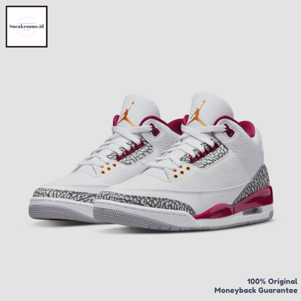 Sepatu Sneakers / Nike Air Jordan 3 Retro Cardinal Red / Original 100%