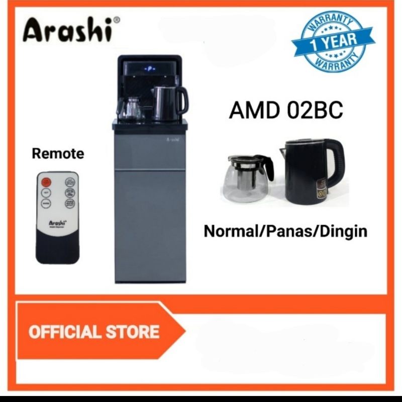 ARASHI Dispenser Air AMD 02B - Galon Bawah - Dingin Es Dan Hot - Water Dispenser