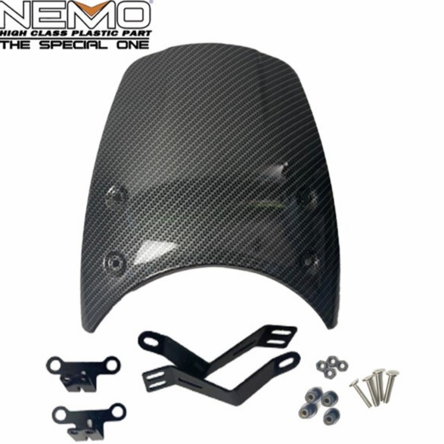 Winsil Windshield Visor Aksesoris Variasi Sparepart  Yamaha XSR 155 Carbon Nemo Pelindung Cover