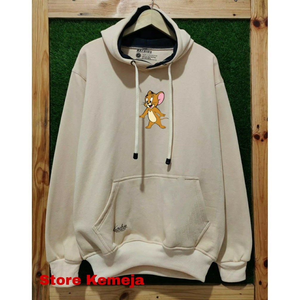 Sweater Hoodie Pria Wanita Jumbo Jaket Hodie Cowok Cewek Distro Bandung Suiter Laki-Laki Kekinian Bahan Katun Warna Bulgandi Cream Sweeter Cowo Murah MR DEE