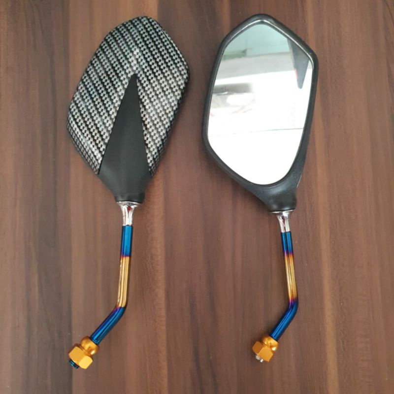 spion carbon two tone tiger megapro supra x 125 set kanan kiri bisa untuk honda spion variasi karbon