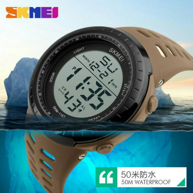 SKMEI Army 1167 Coklat Original Jam Tangan Hublot Import Murah 5 ATM