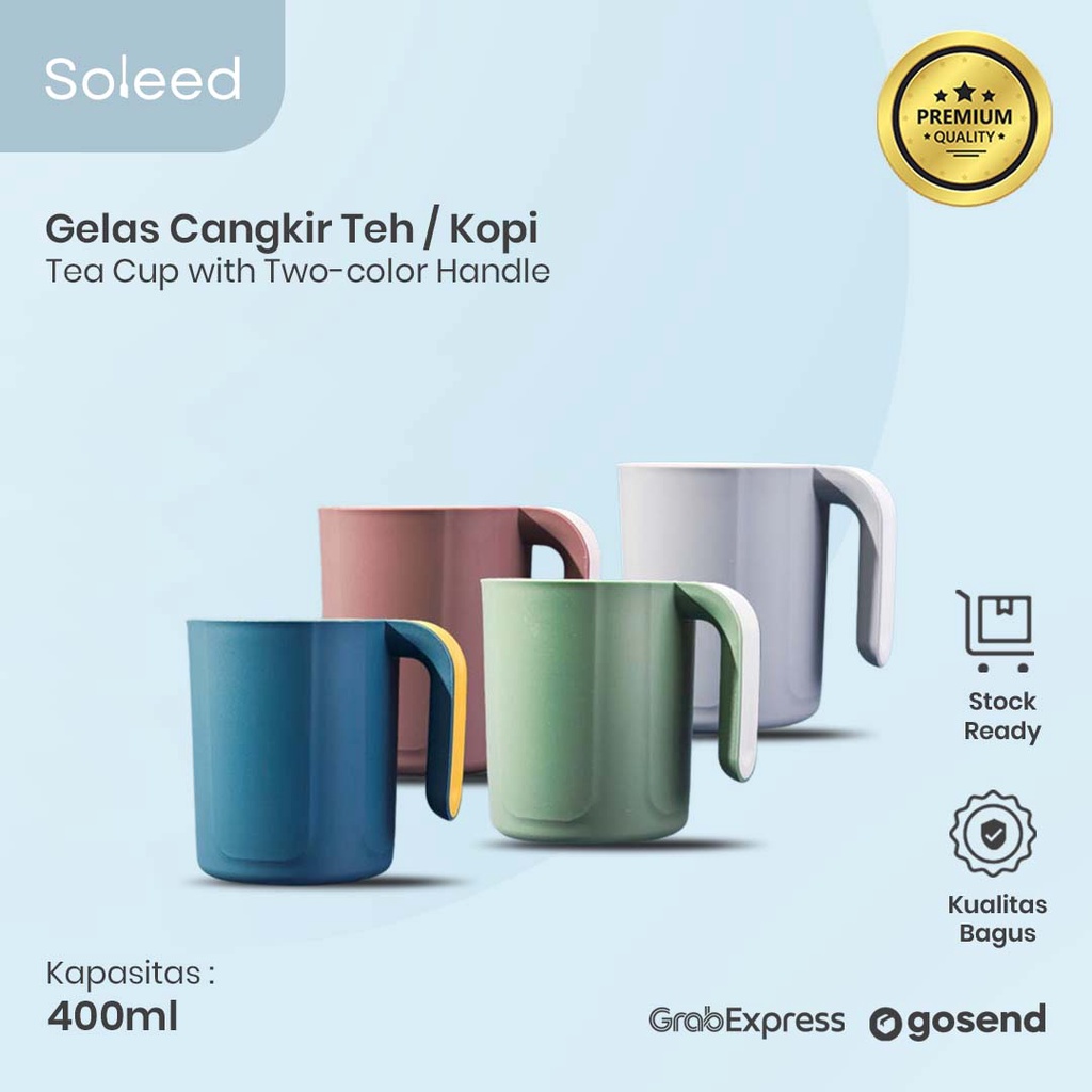 GELAS CANGKIR KOPI TEH NORDIC TEA CUP WITH TWOTONE COLOUR HANDLE