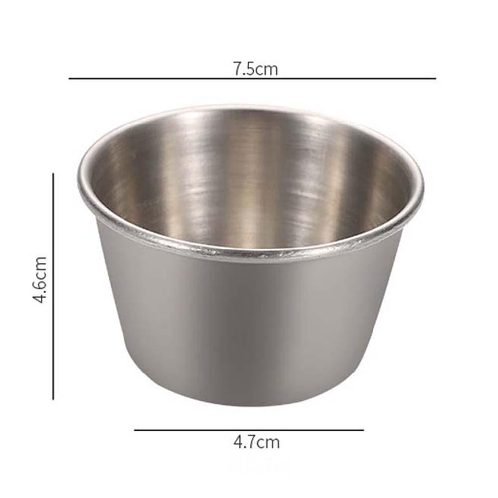 Lanfy Wadah Kecap Kuah Bumbu Peralatan Makan Sauce Dish Stainless Steel Perlengkapan Dapur Seasoning Dish