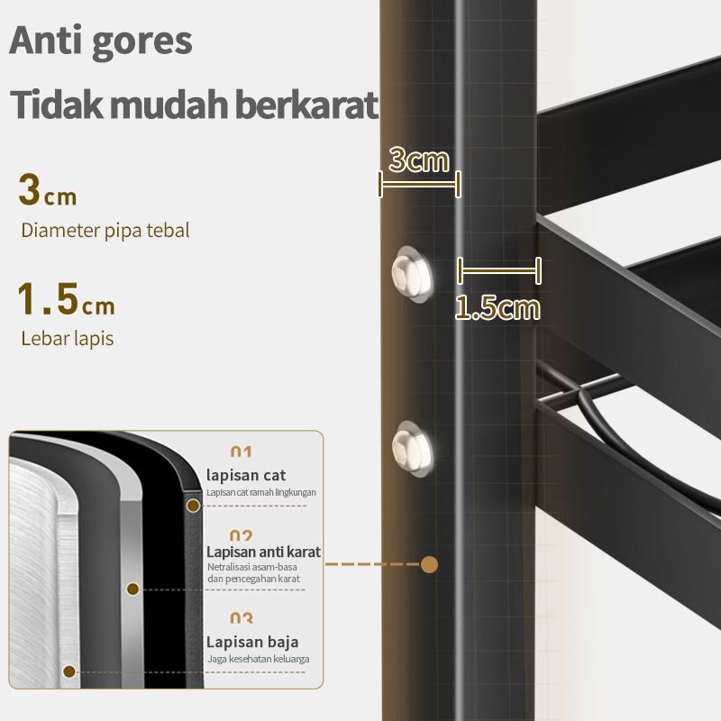 Rak Piring Wastafel Rak Dapur Stainless Rak Cuci Piring Anti Karat Rak Serbaguna Dengan Aksesoris