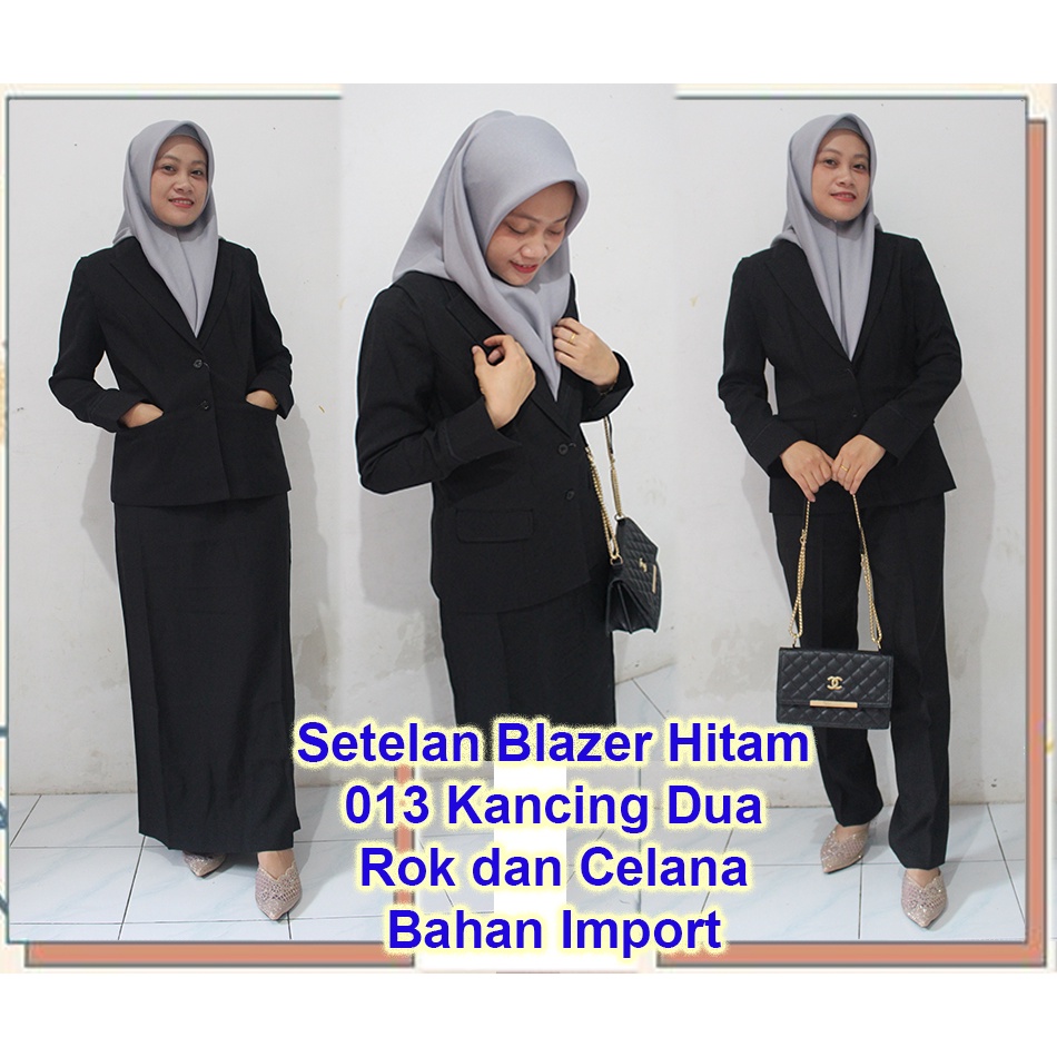 Blazer JUMBO 6L-7L-8L kode 013 kancing dua warna hitam setelan Rok Dan Celana-seragam Guru dan PNS-Pakaian Pemda terbaru-blazer terbaru