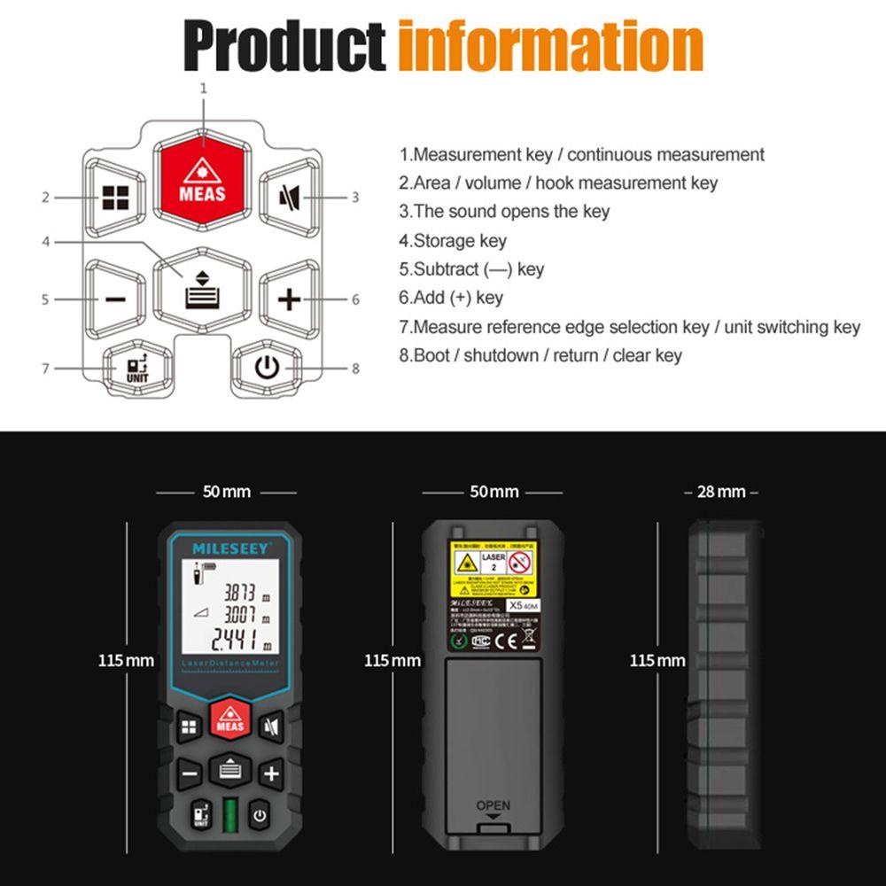 Penggaris Pengukur Jarak SOLIGHTER Pengukur Diastimeter Digital Presisi Tinggi