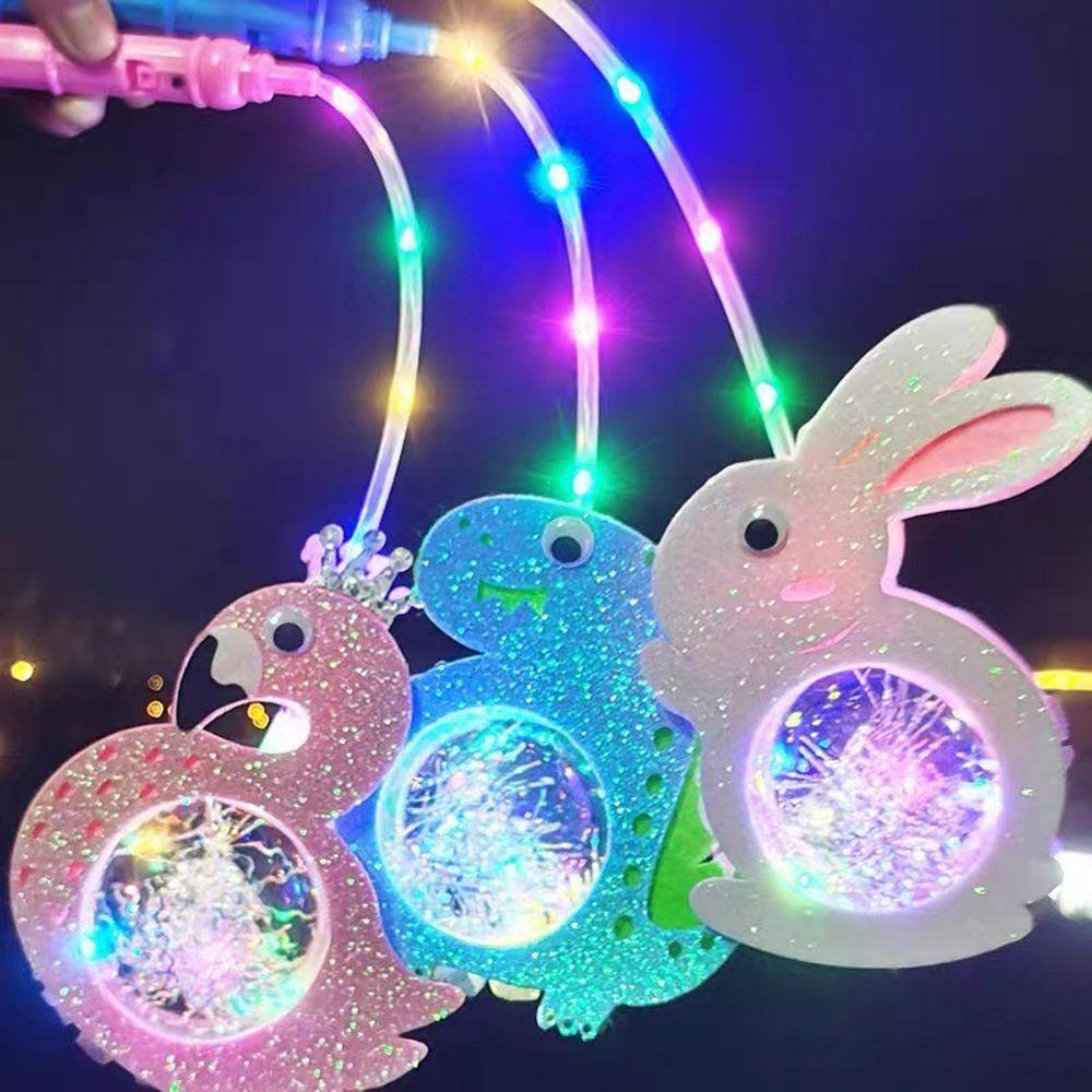 【 ELEGANT 】 Lentera Flash LED Hewan Kartun Tiga Mode Flash Anak Laki-Laki Perempuan Dekorasi Pesta Ulang Tahun Perlengkapan Festival Anak