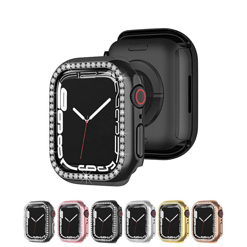 Case Pelindung Apple Watch Seri 7 6 5 4 3 2 1 SE Bahan PC Electroplating Ukuran 41mm 45mm 42mm 44mm 40mm 38mm