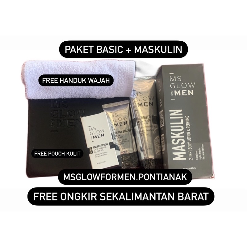 PAKET BASIC MS GLOW FOR MEN + MASKULIN TERMURAH DAN YANG PASTI ORIGINAL