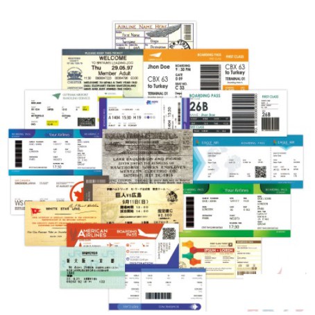 Sticker Bomb Tickets Boarding Pass 046