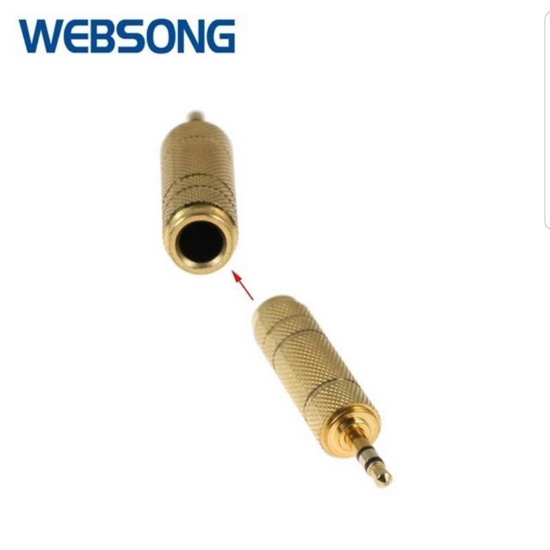 Connector Audio 3.5mm Male to 6.35 Female Akai Gold Websong