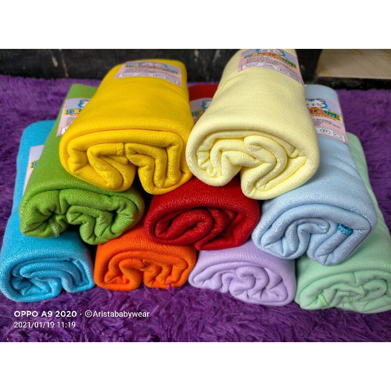 (ECER/SATUAN) Bedong bayi polos rainbow, uk.JUMBO