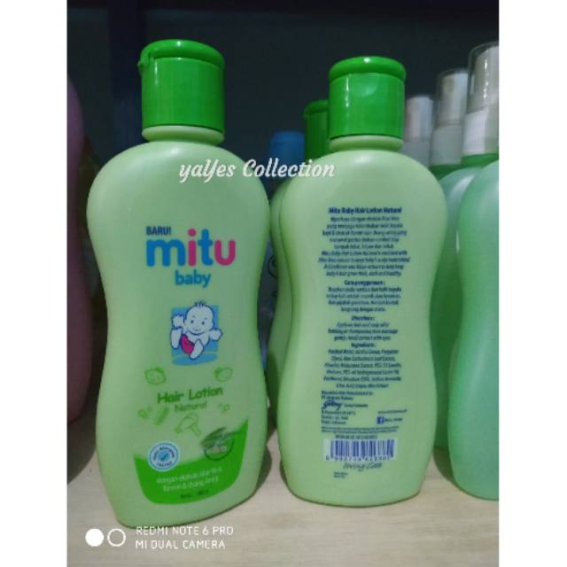 Hair lotion natural mitu baby 100 ml aloe Vera kemiri urang aring minyak rambut bayi