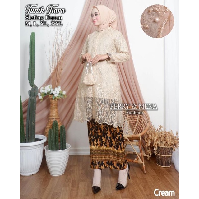 Setelan kebaya tunik busui//tunik tulle tiara//kebaya seragaman