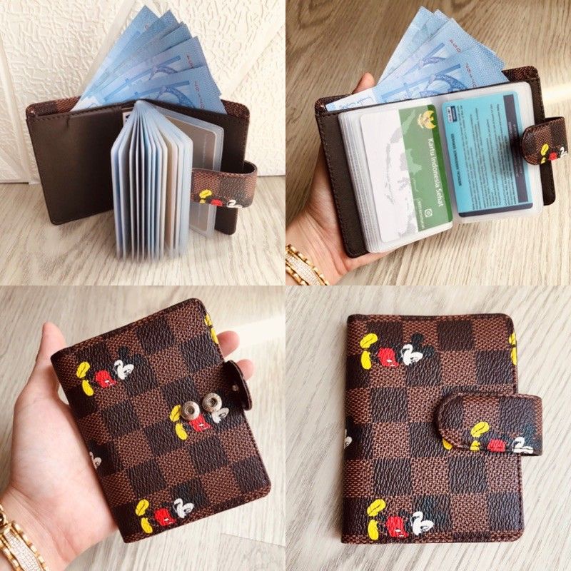 Dompet Kartu LV Import Kancing 14 Lembar