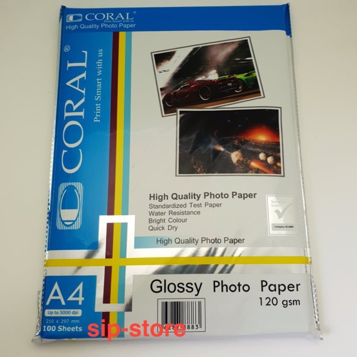 

(DISKON TERMURAH) KERTAS PHOTO CORAL GLOSSY PHOTO PAPER A4 120 gsm