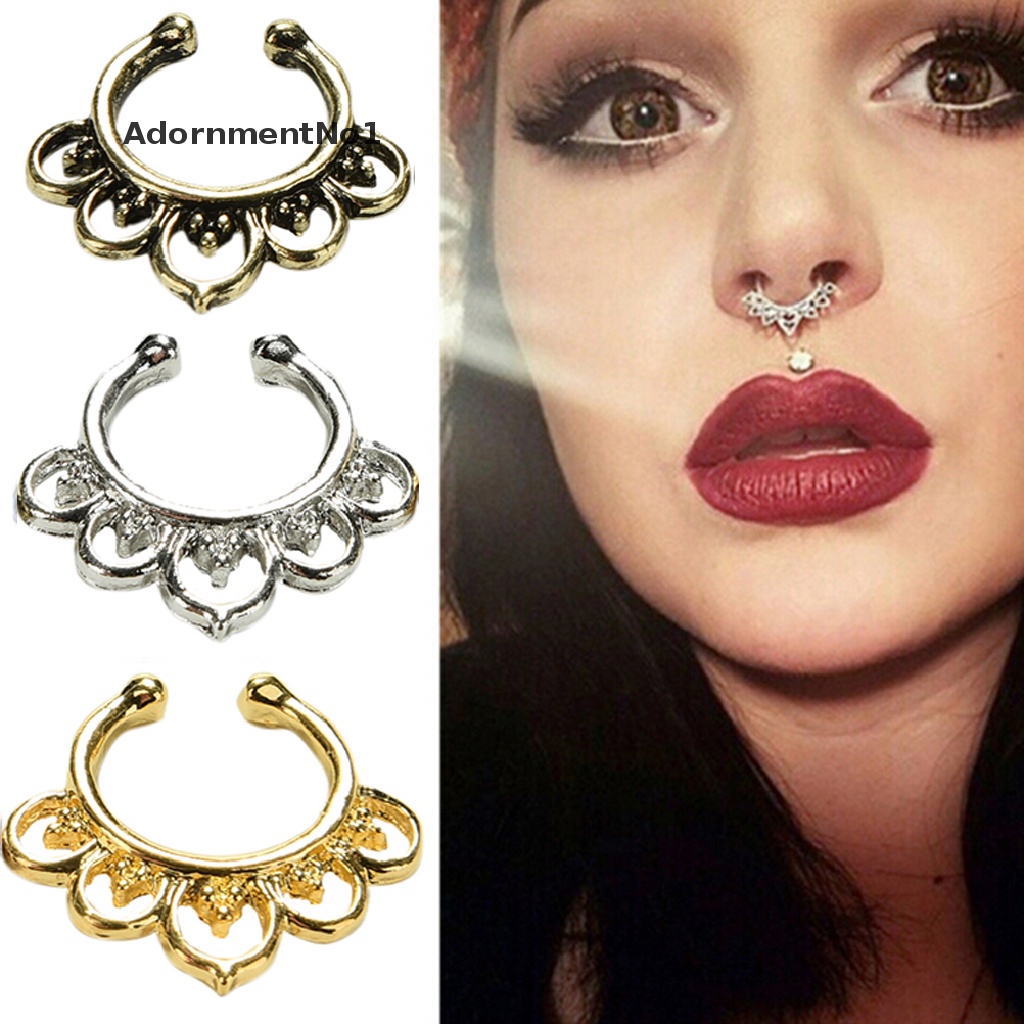 [AdornmentNo1] Fashion Fake Septum Nose Rings Faux Piercing Nose Hoop Nose Studs Body Jewelry [new]