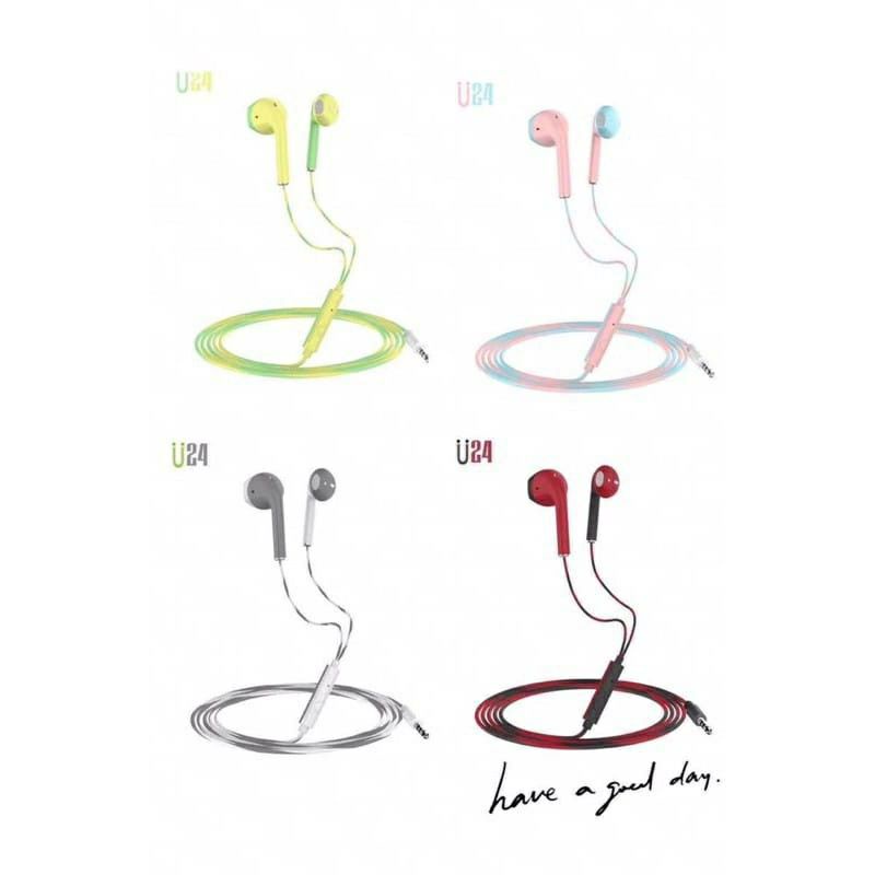 HF HEADSET/EARPHONE MACARON U24 STEREO MUSIC EXTRA SUPER MEGA BASS