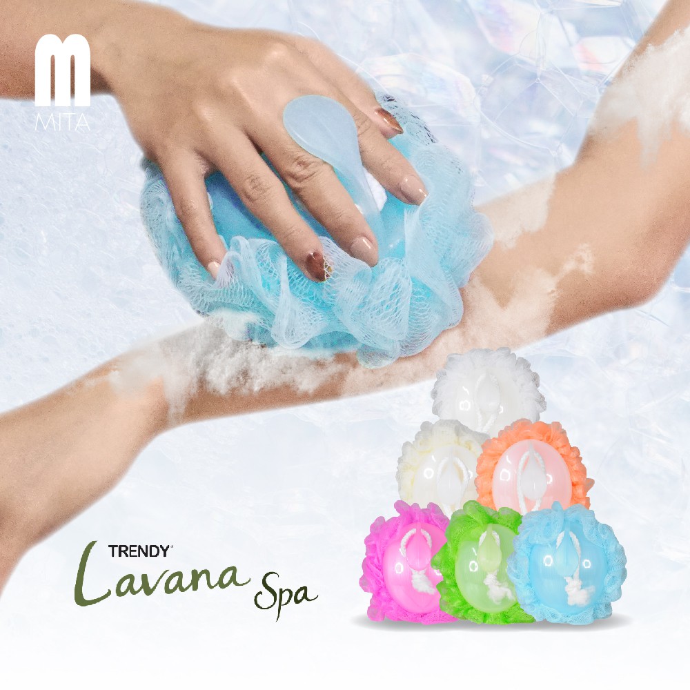 LAVANA Spon Mandi Dengan GAGANG Anti-SLIP/ Bath Sponge with Holder