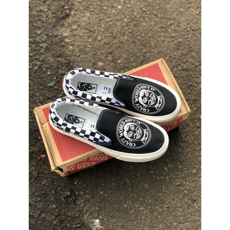 Vans Slip On Crazy World Import China BNIB Pria Wanita