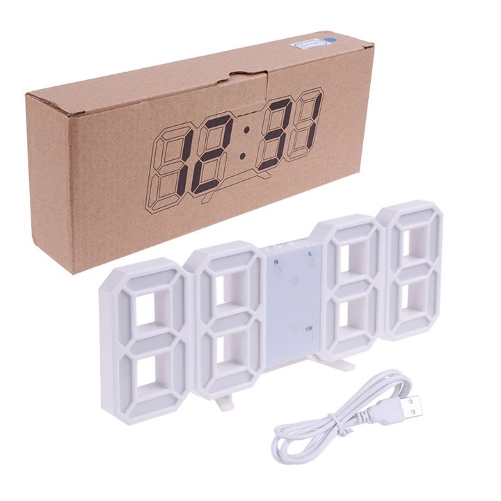 Jam LED Digital Alarm Clock 3D Jam Weker Meja Dinding LED Digital Unik