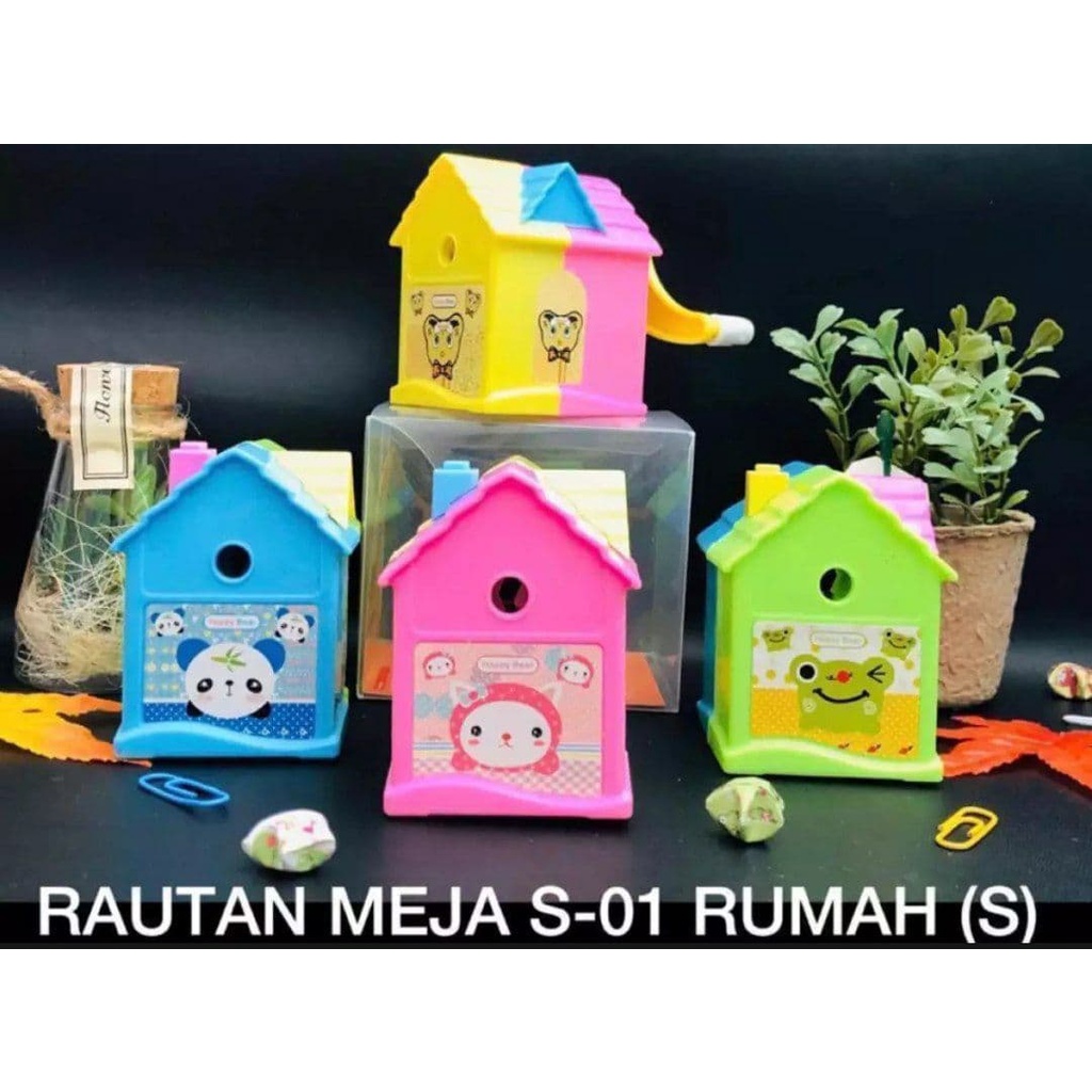 RAUTAN PENSIL BENTUK RUMAH 2 DENGAN MOTIF KARTUN TERMURAH