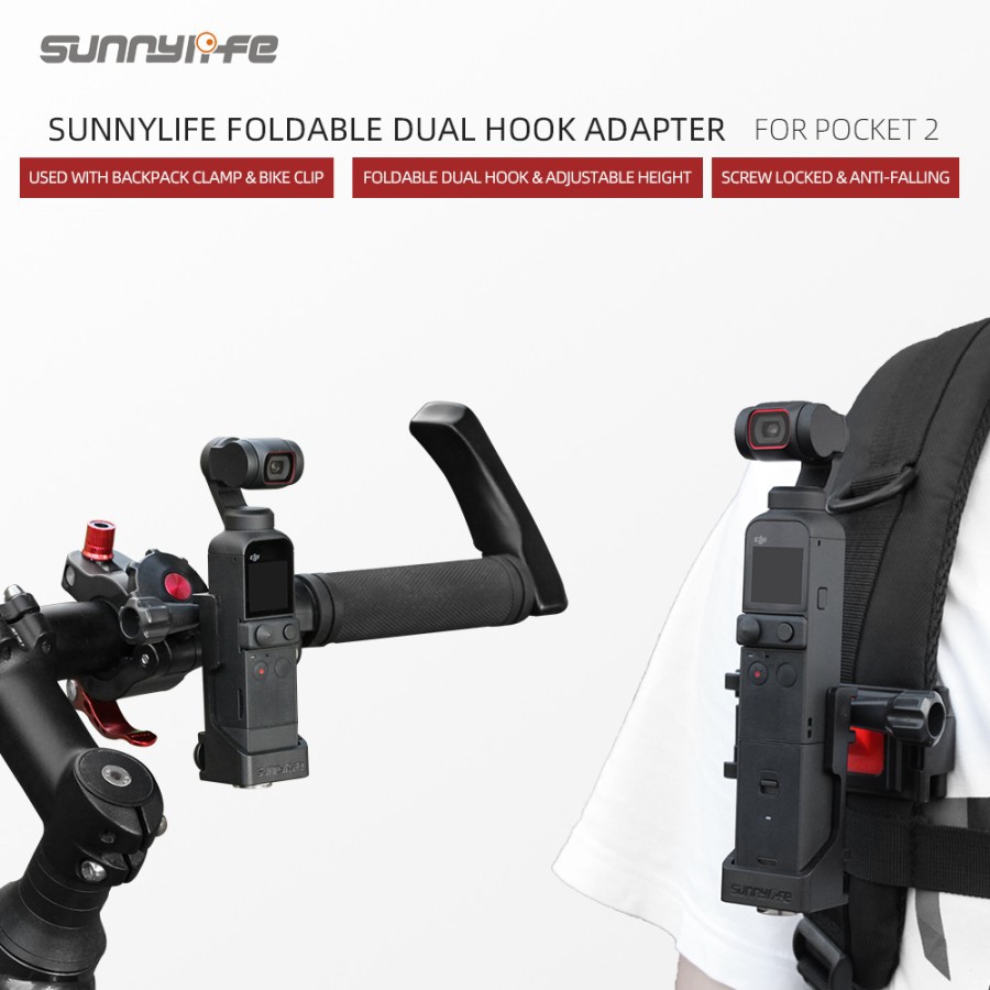 Sunnylife Foldable Adapter Base Dual Hook Adapter DJI Osmo Pocket 2