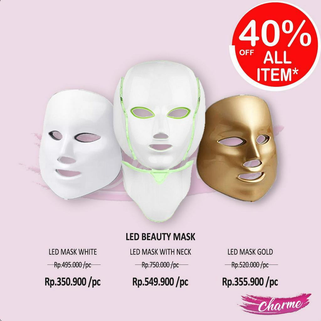 (READY STOCK!) LED Facial Mask Beauty With Neck Masker LED PDT LIGHT 7IN1 LED photon 7 warna