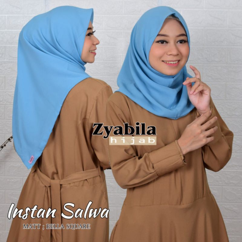 JILBAB Instan salwa PREMIUM 2 lapis bahan Bella POLIKOTON  5 pcs FREE scuba 1pcs-Wardah