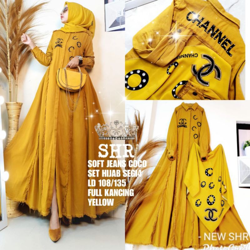 Gamis maxi set kerudung ORI shr premium