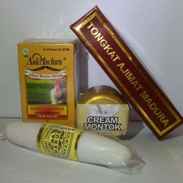 Jamu Montok Payudara Jokotole kemasan botol Dan Cream montok