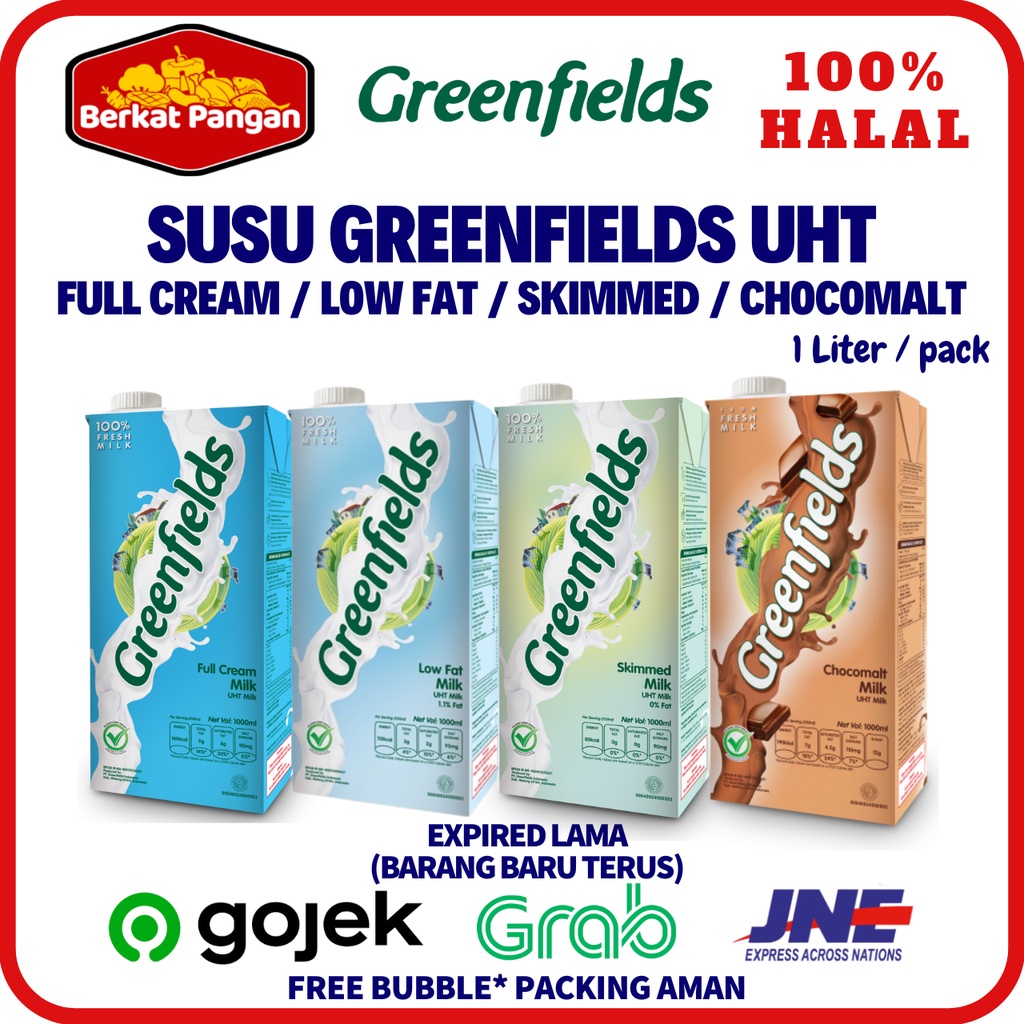 Susu Greenfields UHT 1 liter All Varian | Greenfield Coklat Full Cream Low Fat Skim