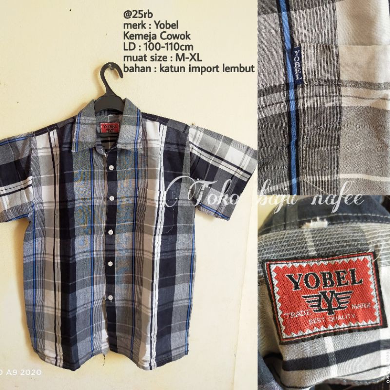 THRIFT DEWASA COWOK Kemeja kotak merk yobel M-XL