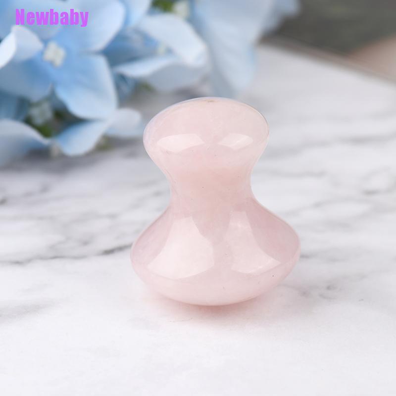 (Newbaby) Alat Pijat Guasha Quartz Rose Natural Bentuk Jamur Untuk Wajah / Kaki