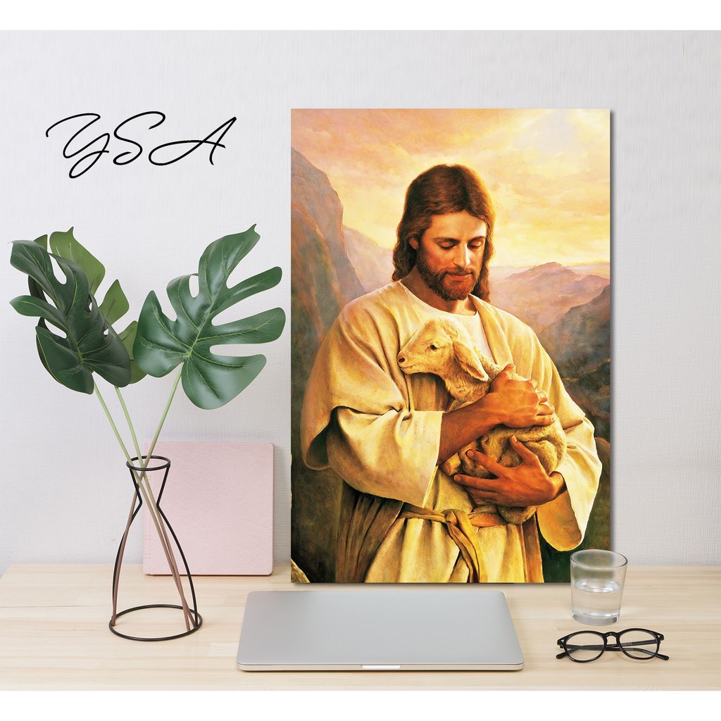 PAJANGAN DINDING POSTER YESUS WALLDECOR POSTER KAYU NASRANI KRISTEN KATOLIK