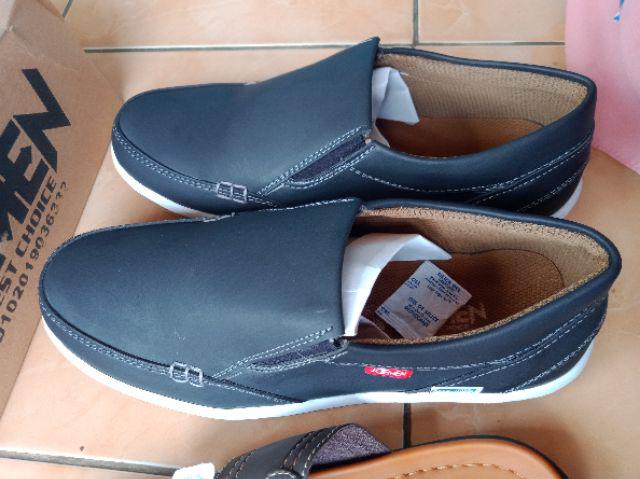 BUNDLING SEPATU KULIT JOEMEN  J 21 FREE SANDAL 03 TAN HITAM 