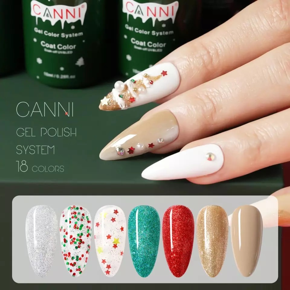 Canni Set Gel Polish 18 Pcs Christmas Edition / Kutek Gel set Canni 10ml