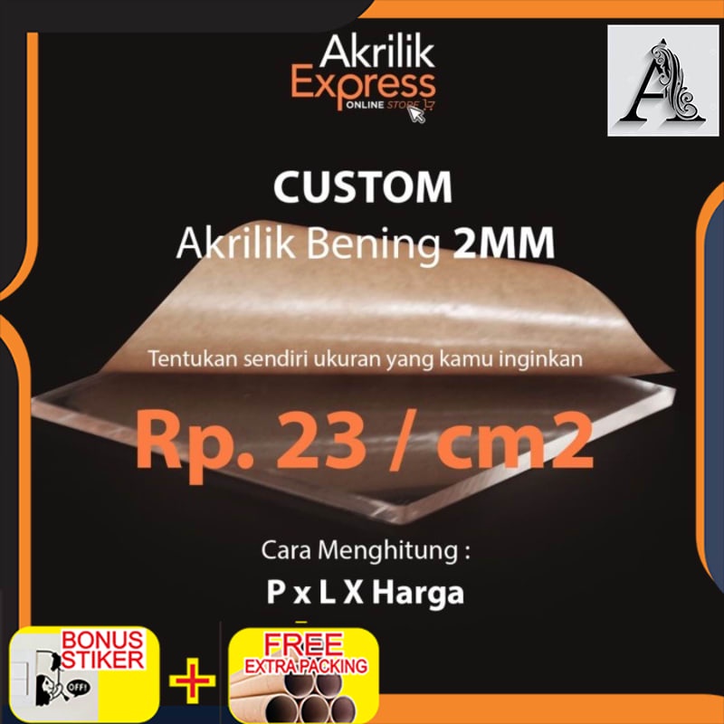 

Promo Custom akrilik potongan bening 3mm