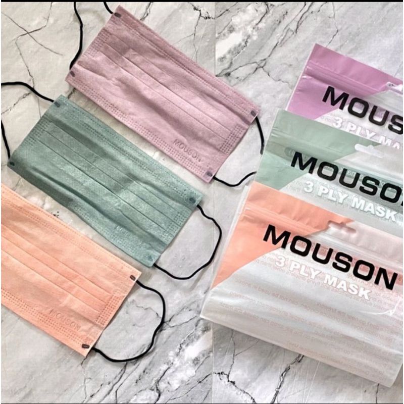 Masker 3 Ply Mouson Embos Premium isi 50 Pcs