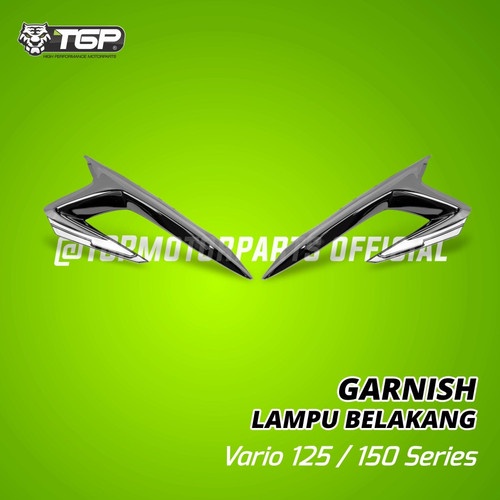 OTOMOTIF AKSESORIS MOTOR SP68 GARNISH LAMPU BELAKANG ALL NEW VARIO 125 150 2018 TGP BLACK CHROME