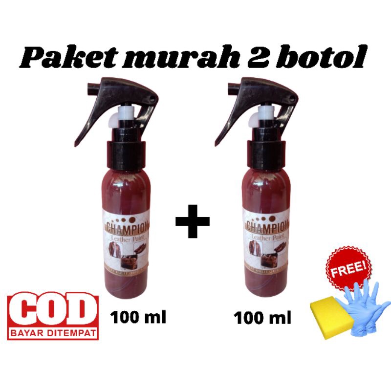 paket murah 2 botol cat kulit 100ml+100ml,bermacam macam warna,cat untuk semua bahan kulit,jaket kulit,tas kulit,sepatu kulit,dll
